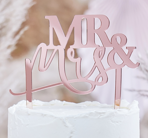 Torten Topper - MR & Mrs - Rosé Gold